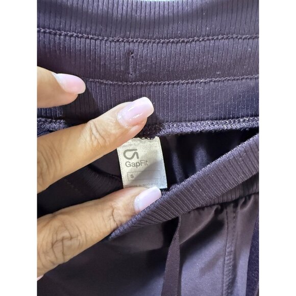 GapFit Womens Purple Jogger Pants With Black Side Stripe Ribbed Waistband & Cuff - Picture 5 of 14